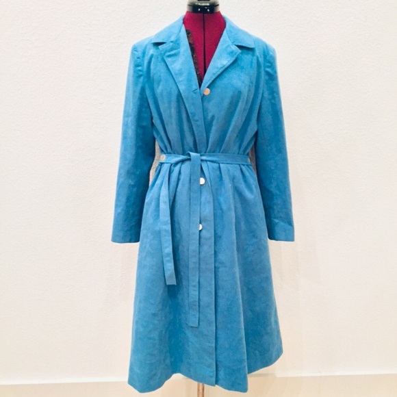 Blue Suede Trench Coat | Poshmark